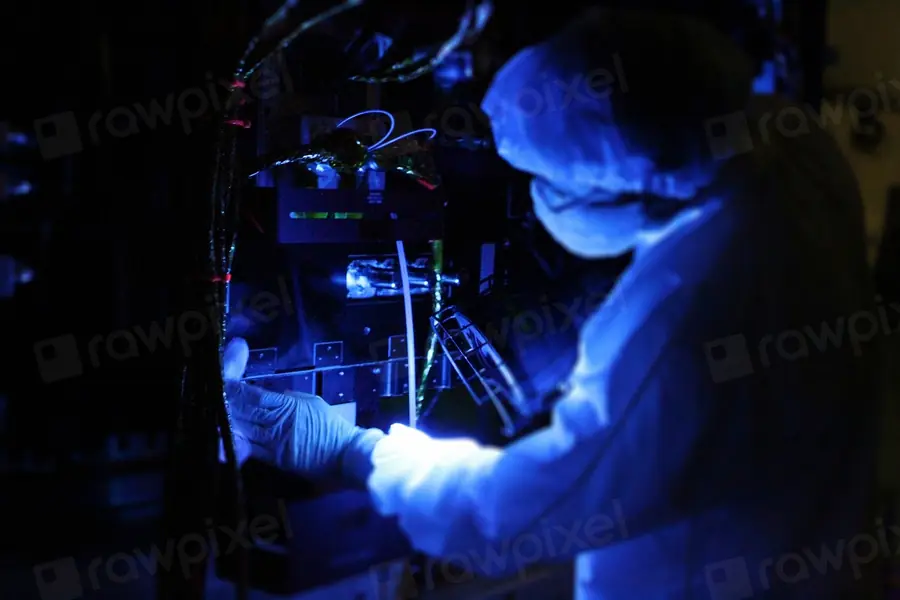 Technician working on equipment